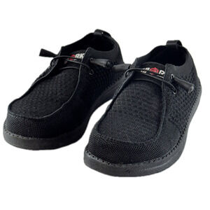 Larnmern Slip-On Work Shoes Unisex Size 5 Black Steel Toe Loafers Casual Safety